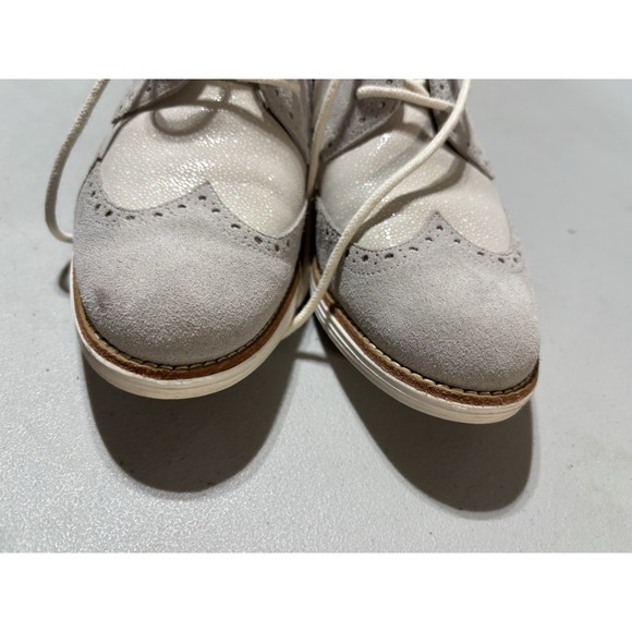 Cole Haan Zero Grand Women's Wingtip Oxfords Comfort Shoes Size 10 Leather Gray - Picture 3 of 6